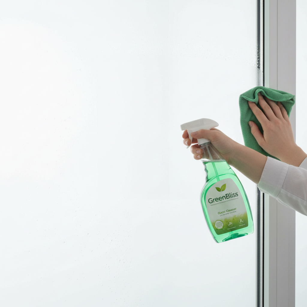 GreenBliss Glass Cleaner in use