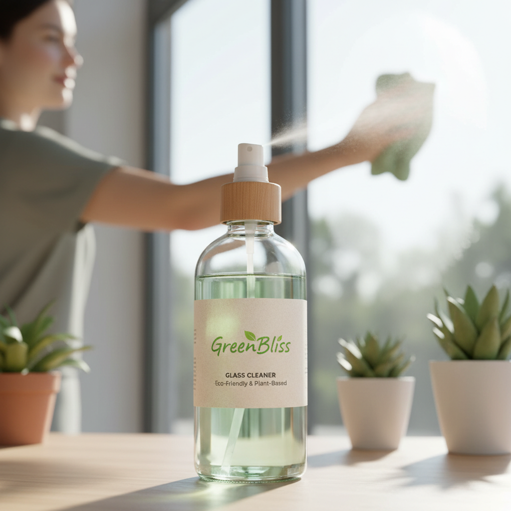 GreenBliss Glass Cleaner - Bottle foreground