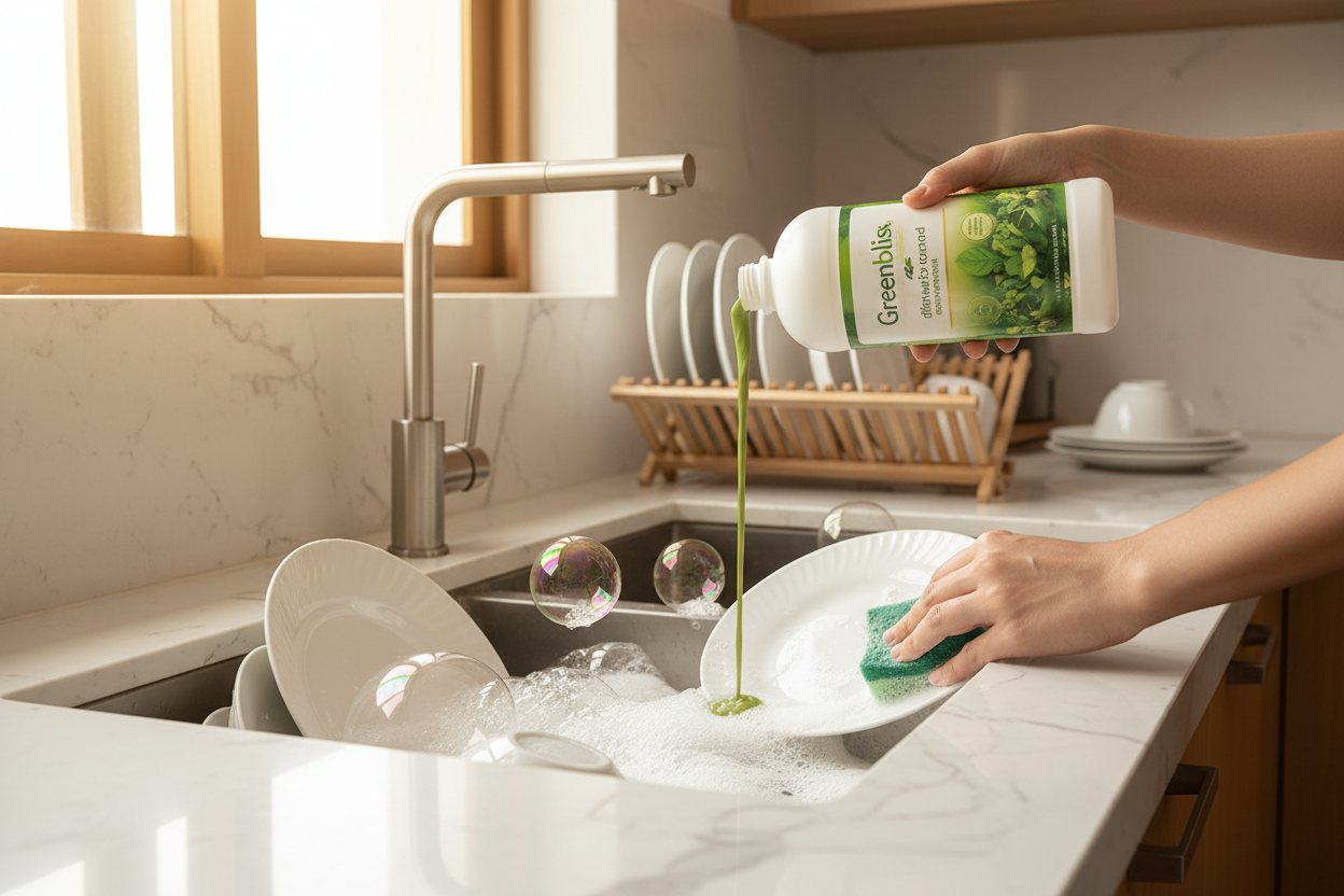 Greenbliss Dishwash Compound Being Used