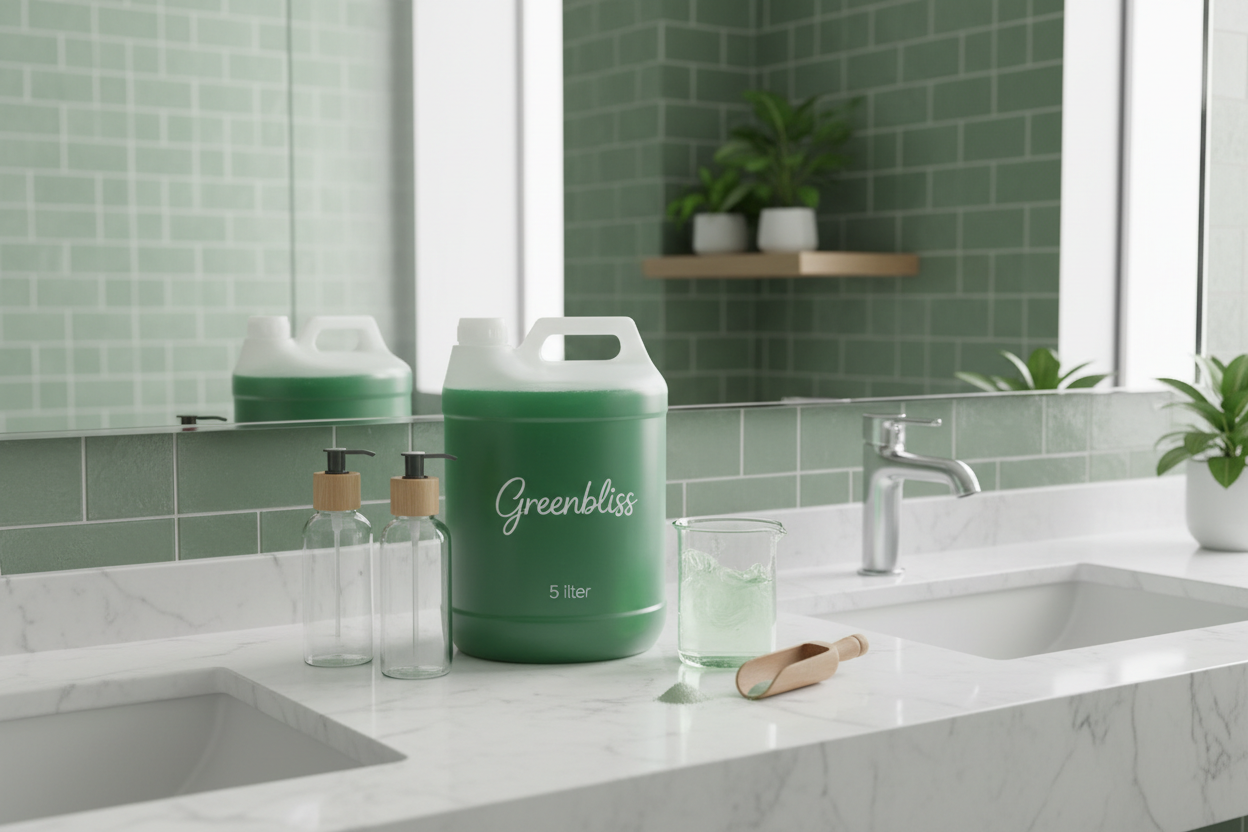 Greenbliss Handwash making kit in modern bathroom